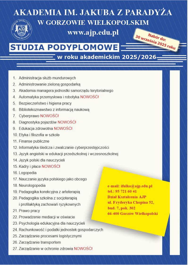 Plakat studiów podyplomowych