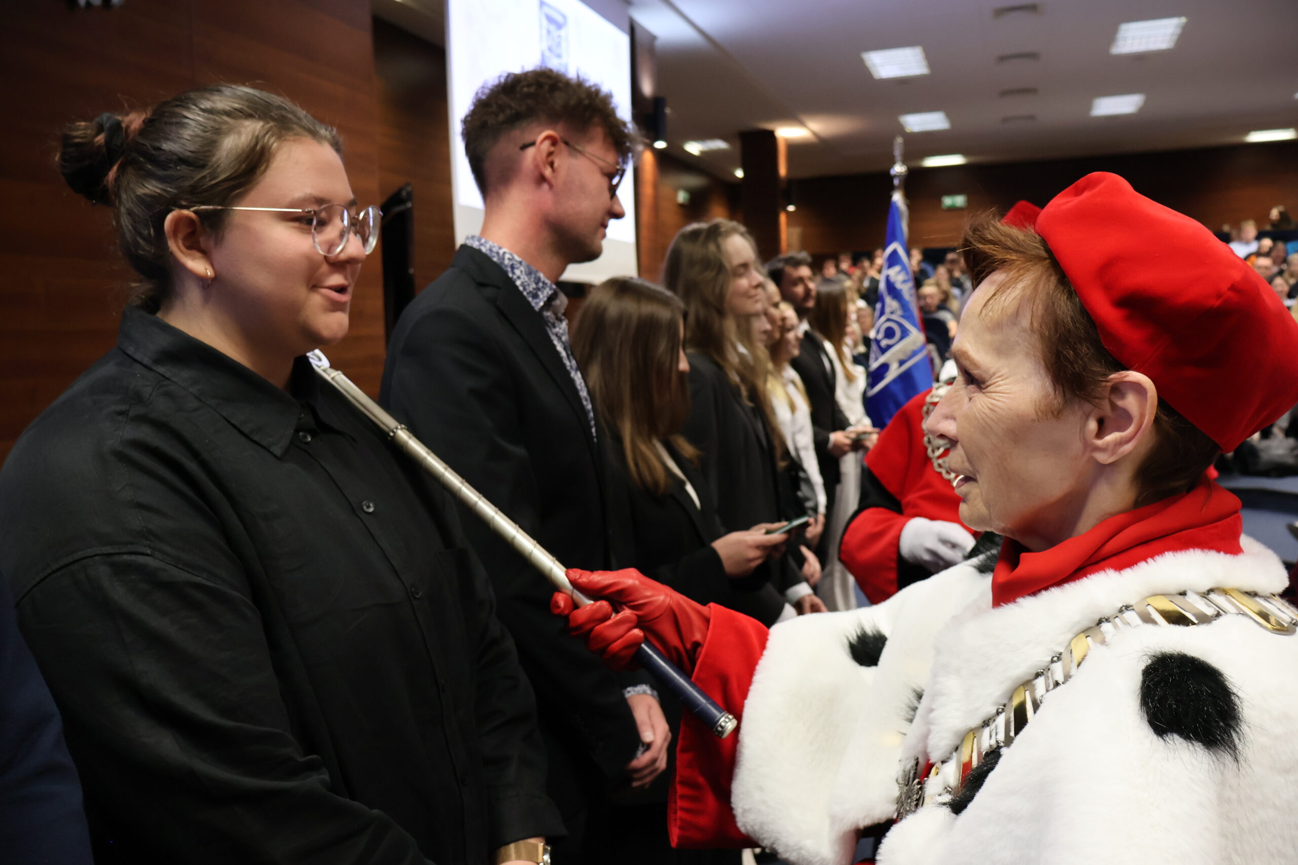 Na zdjęciu JM Rektor prof. dr hab. Elżbieta Skorupska-Raczyńska podczas Immatrykulacji studentów.
