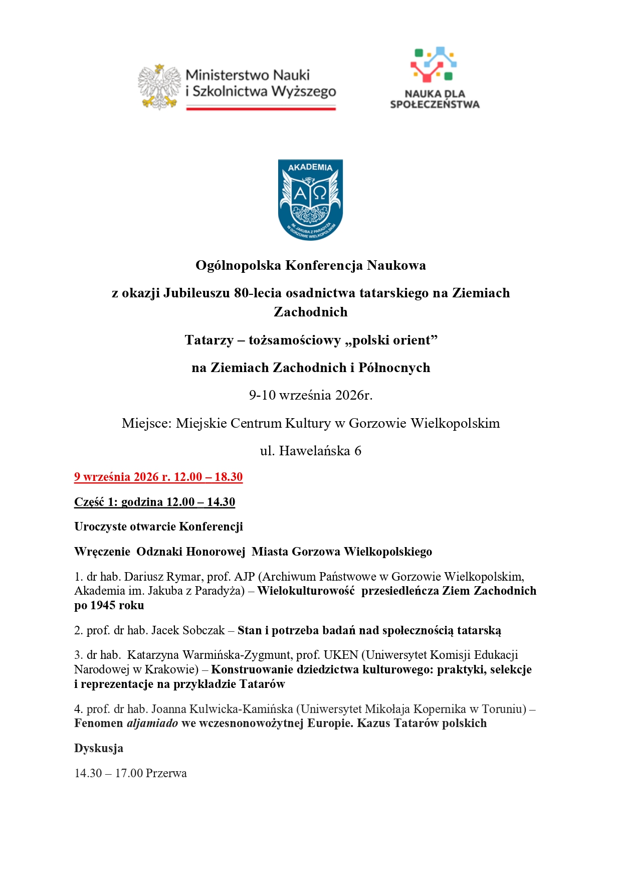 Konferencja Tatarzy 80-lecie osadnictwa program_do publikacji_page-0001